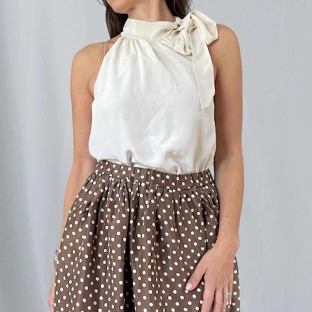 Jacob Silk Tie Neck Halter Camisole